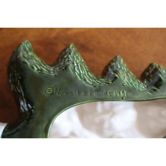 Vtg Nowell's Mold Ceramic Christmas Tree Candy Nut Dish Stand Plate Tray 11.25" - Picture 10 of 13